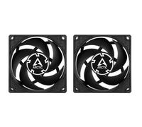 2 x Pack ARCTIC P8 PWM PST 80mm 8cm Black PC Case Fans 3000RPM 23CFM 12v 4-Pin