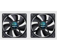 2 x Pack of Gelid Solutions Silent 9 Quiet Black Case Fans 9cm 90-92mm 1500rpm