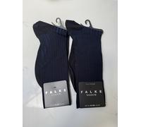 2 X Pairs FALKE Shadow Men Socks UK 7-8 / EU 41-42 Ribbed Navy Blue RRP £60