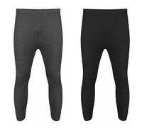 2 X Pairs Mens Thermal Long Johns Trousers, Soft Stretch Fabric Bottom Warm Underwear, Winter Base Layer Lightweight Mens Underwear, UK Size S-6XL (5XL, Black Grey)