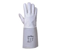 2 x Pairs of Premium Leather Safety Welders Gloves Comfort Cotton Work GAUNTLET
