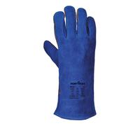 2 x Pairs of Premium Leather Safety Welders Gloves Comfort Cotton Work GAUNTLET