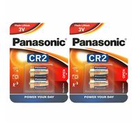 2 x Panasonic CR2 3V Photo Lithium Battery Pack of 2 Rapid Flash