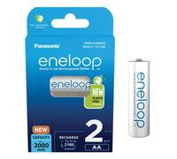 2 x Panasonic Eneloop AA 2000mAh Ni-MH Rechargeable batteries BK-3MCDE/2BE