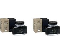 2 x Parker Bottled Ink Quink Bottle 57ml for Fountain Pens - Black - 114ml in total