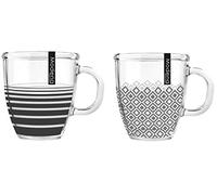 2 x Patterened Glass Mug