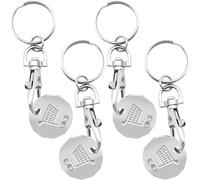 2 x Pcs Trolley Coin Keyring Set | Shopping Trolley Token Keyrings | Trolley Tokens for Supermarket Cart Trolley Key | New Pound UK Coin Trolley Token | Trolly Shopping Coin | Trolley Coins Key Ring