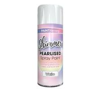 2 x Pearlised White Paint Factory Shimmer Spray Paint 400ml, For DIY Hobby Arts and Crafts, Variety of colors White Pink Silver Lilac