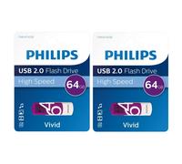 Philips 64GB Vivid USB 2.0 High Speed Flash Drive Memory Stick FM64FD05B