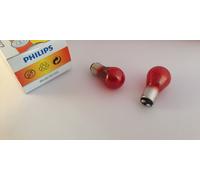 2 x Philips Bulb PR21/5W 12V 21/5W BAW15d Red 12495 12495CP 2-Phase Lamp