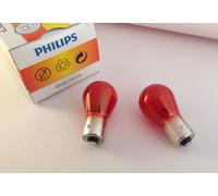 2 X PHILIPS Bulb PR21W 12V 21W BAW15S Red 12088CP 12088 CP Ball Lamp