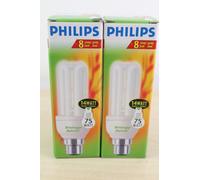 2 x Philips Genie 14W 75W equivalent Energy Saver Light Bulbs Bayonet B22 WW827