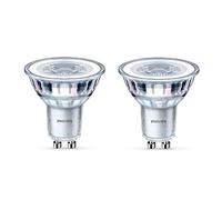 2 x Philips LED Glass 4.6w GU10 50w A+ Spot Light Bulbs Lamp 355lm - Warm White