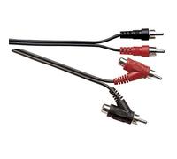 2 x Phono Plugs to 2 x Stackable Phono Plugs, Black