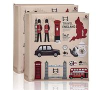2 x Photo Album 200 6 X 4'' / 15 x 10 cm Photos Slip in Picture Album CD/DVD Pocket Memo Writing Area - Gifting Album by Arpan (London Icons Design)