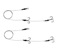 2 x Pike Dead Bait Rigs with Treble HOOKS for Pike Fishing Trace Hooks Live Bait - Ready to go! (Size 6) (Size 6 (Medium), Barbless)