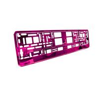 2 x Pink Chrome Metallic Universal Number Plate Surrounds Holders Frames M
