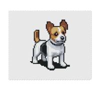 2 x 'Pixel Art Jack Russell Dog' Microfibre Lens/Glasses Cleaning Cloths (LC00024698)