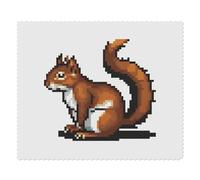 2 x 'Pixel Art Red Squirrel' Microfibre Lens/Glasses Cleaning Cloths (LC00025229)