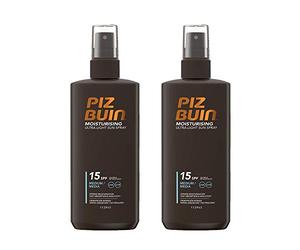 2 x Piz Buin Moisturising Ultra Light Sun Spray SPF15-200ml