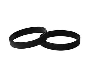 2 x Plain Black Coloured Silicone Sports Arm Exercise Wristband Bracelets Rubber Wrist Bands Party Accessories For Men Women Boys Girls