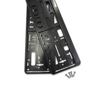 2 x Plain Number Plate Holders & Surround Frames Black - Front & Rear | Universal Fit UK/EU 520×110mm - for Car Van Caravan Trailer - Registration Plate Holder & License Plate Holder UK by Lumarro