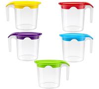2 x Plastic Jug 1 Litre Fridge Door Water Jug & Milk Storage Pitcher with Lid (Set of 2)