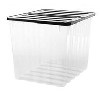 2 x Plastic Storage Boxes 110 Litres Extra Large - Clear & Black Supa Nova by Strata