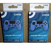 2 x PLAYSTATION PS4 DUALSHOCK 4 CONTROLLER SKIN SILICONE COVERS Blue BRAND NEW