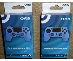 2 x PLAYSTATION PS4 DUALSHOCK 4 CONTROLLER SKIN SILICONE COVERS Blue BRAND NEW