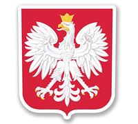 2 x Poland Polska Sticker iPad Laptop Decal Flag Travel Luggage Tag Gift #4372 (8.6cm Wide x 10cm Tall)