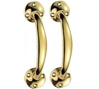 2 X Polished Brass 6" (150mm) Victorian Bow Pull Handles