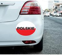 2 x Polskie Car Stickers Poland Flag Oval Self-Adhesive Vinyl Car, Van, Lorry