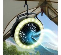 2 x Portable 2 in 1 Camping LED Light With Fan Tent Lamp Caravan Hanging Lantern