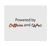 2 x 'Powered By Caffeine and Chaos' Microfibre Lens/Glasses Cleaning Cloths (LC00030783)