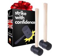 2 x Premium Rubber Mallets - Large Size, Durable Construction, and Strong Wooden Handle - Ideal for Building, Tiling, Bricklaying Hammer, and Camping Tasks - 30cm 500g - A pair of Hammers are included