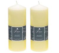 2 x Prices Ivory Altar Candle 200mm X 80mm 100 Hours Burn Time