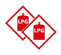 2 x Printwhizz Ltd LPG Warning Sticker Campervan 2 Off Gas Locker Box Label Caravan Motorhome VW