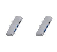 2 x Pro 8 USB C Hub, 4K Compatible Adapter + 2 USB 3.0 SD/TF Card Reader Adapter 8