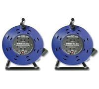 2 x Pro Elec 25M 4 Way 13A Extension Power Reel Lead Cable Heavy Duty
