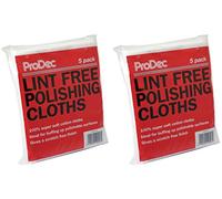 2 x ProDec 5 Pack Of Lint Free Polishing Cloths 100% Super Soft Cotton PMWP001