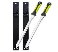 2 x Professional Insulation Knife, Stainless Steel Serrated Saw Foam Cutters for Loft Insulation, Rockwool, Polystyrene & PIR/XPS Foam Board - Ergonomic Two-Component Handle, Safety Sheat (2YH)