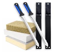 2 x Professional Insulation Saw, Stainless Steel Serrated Saw Foam Cutters for Loft Insulation, Rockwool, Polystyrene & PIR/XPS Foam Board - Ergonomic Two-Component Handle, Safety Sheath