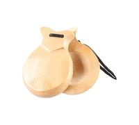 2 x Professional Solid Wood Castanets for Percussion Handmade Spanish Musical Instrument Pair Smooth Surface & Lightweight Design Musician Gift Portable Traditional Castanets