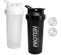 2 x Protein Shaker 600 ml Protein Shake Cup with Ball, ML Display, Leak-Proof Protein Shaker Cup Protein Shaker Gym Fitness Bottle Protein Shaker Shake Cup for Creamy Protein Powder Whey, F