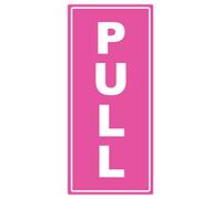 2 x PULL - Door Vertical Pink Info Sign Removable Self Adhesive Waterproof Durable Vinyl Label Sticker 225mm x 106mm
