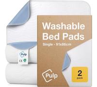 2 x PULP Essential Washable Incontinence Bed Pads | For Single Beds | Maximum Absorbency 100% Leakproof Kylie Sheets | Reusable Waterproof Bed Wetting Sheets For Adults, Children & Babies