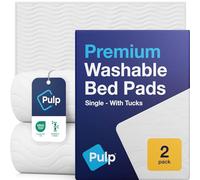 2 x PULP Premium Bamboo Washable Incontinence Bed Pads With Tucks | For Single Beds | Maximum Absorbency Leakproof Kylie Sheets | Reusable Waterproof Bed Wetting Sheets For Adults, Children & Babies