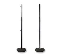 2 x Pulse Mic Stand Round Base Heavy Duty Black Band PA Microphone PLS00055