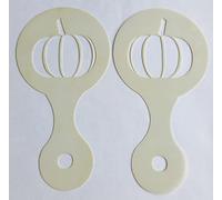 2 x Pumpkin coffee cup/cappuccino stencils reusable many times present gift Thanksgiving Halloween